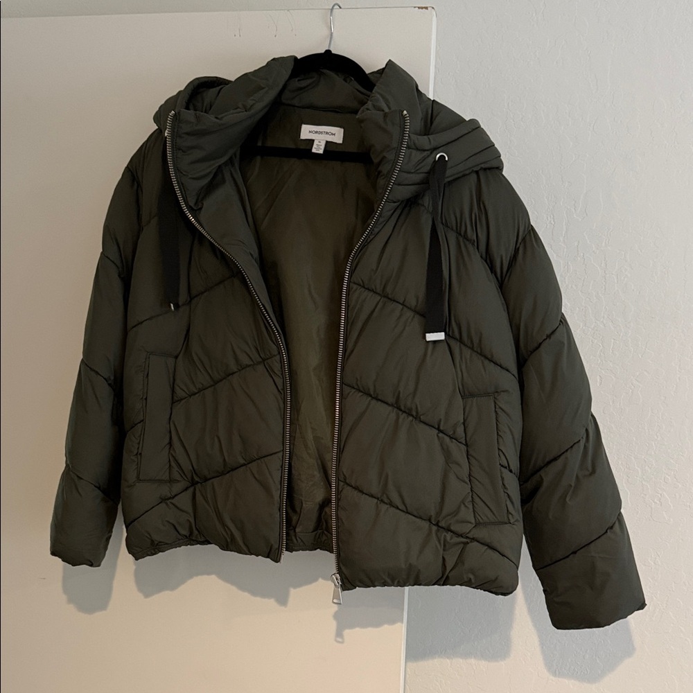 Nordstrom Olive Puffer Jacket